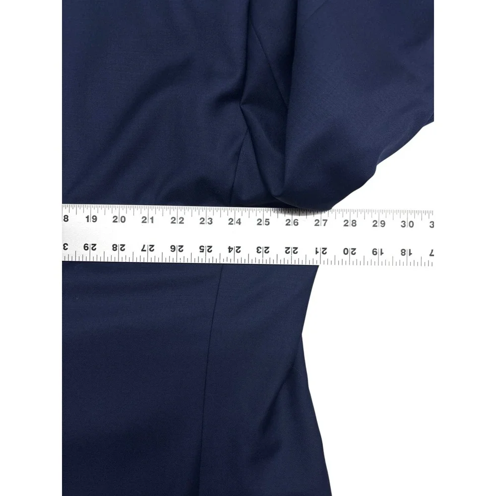 Joseph Abboud 52L 48x32 Navy Blue 2pc Pant Suit Wool Bespoke Flat Front Modern